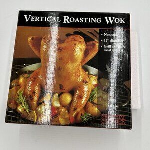 Charcoal Companion Vertical Roasting Wok Non-Stick 12" Diameter NEW